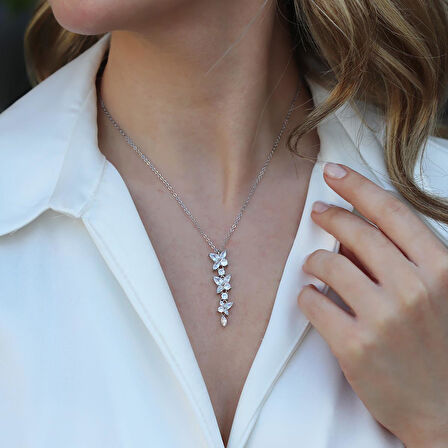 Çiçek Modeli Gümüş Set