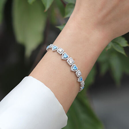 Kalp Sevgili Gümüş Bileklik