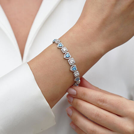 Kalp Sevgili Gümüş Bileklik