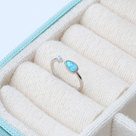 Damla Opal Taşlı Minimal Gümüş Yüzük