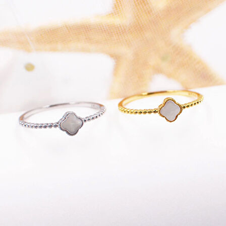 Alhmbra Gold Kaplama Minimal Gümüş Yüzük