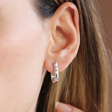 Baget Halka Gümüş Küpe