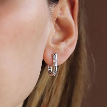 Baget Halka Gümüş Küpe