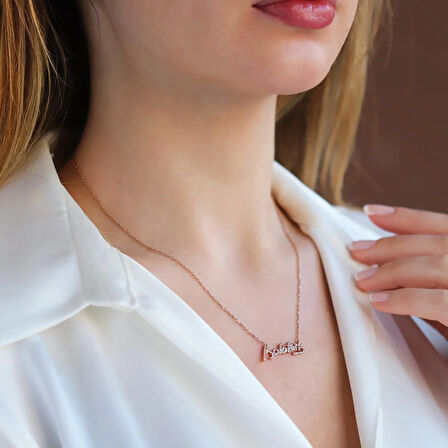 Atatürk İmzalı Rose Gold Kaplama Gümüş Kolye