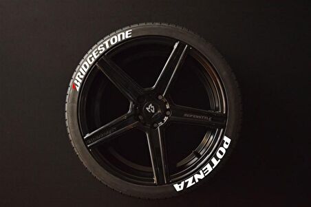 Bridgestone Potenza Beyaz Kalıcı Lastik Yazısı Bridgestone Potenza Sticker 8 Kit Büyük Boy