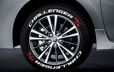 Challenger RT Beyaz Kalıcı Lastik Yazısı Challenger RT Sticker 8 Kit Büyük Boy