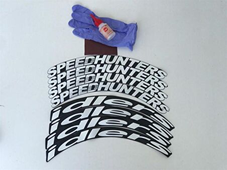 SpeedHunters İdlers Beyaz Kalıcı Lastik Yazısı SpeedHunters İdlers Sticker 8 Kit Büyük Boy