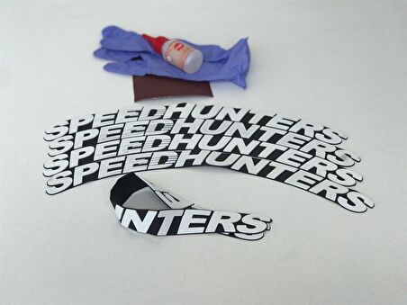 SpeedHunters Beyaz Kalıcı Lastik Yazısı SpeedHunters Sticker 8 Kİt