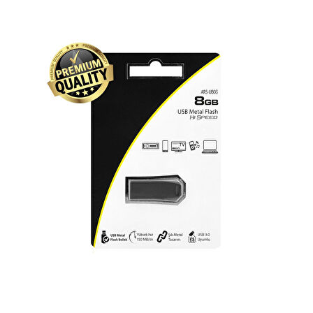 USB 3.0 Flash Bellek Data Transfer Metal Kasa Garantili  8GB