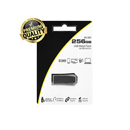 USB 3.0 Flash Bellek Data Transfer Metal Kasa Garantili 256GB