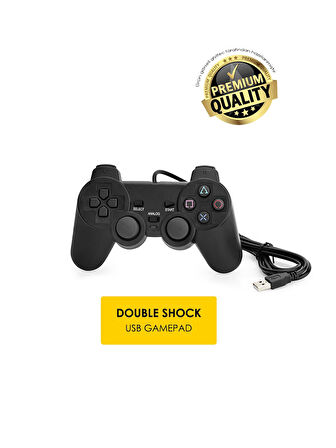 Titreşimli Dualshock USB Kablolu Joystick Gamepad Oyun Kolu Konsolu Pc Bilgisayar Laptop Uyumlu