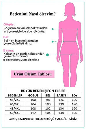 Kadın astarlı büyük beden şifon elbise DPNB80621 