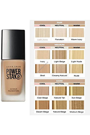 Avon Power Stay Mat Fondöten 30ml. 355G Light Caramel