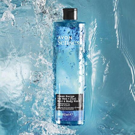 Avon Senses Ocean Surge Erkekler İçin 2 si 1 Arada Saç ve Vücut Şampuanı 500 ml