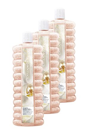 Avon Simply Luxurious Beyaz Şeftali ve Vanilya Orkide Kokulu Banyo Köpüğü 1000ml 3'lü Set