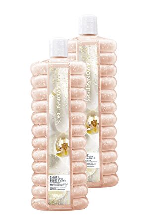 Avon Simply Luxurious Beyaz Şeftali ve Vanilya Orkide Kokulu Banyo Köpüğü 1000ml İkili Set