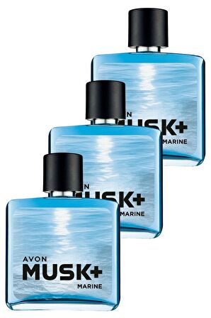 Avon Musk Marine Erkek Parfüm Edt 75 ml 3'lü Set