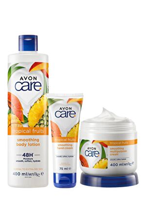 Avon Care Tropical Fruits Ananas Mango ve Papaya Özlü Krem Seti