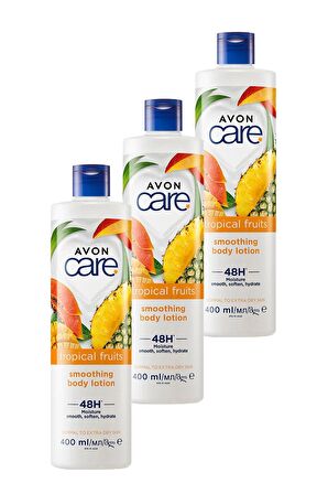 Avon Care Tropical Fruits Ananas Mango ve Papaya Özlü Vücut Losyonu 400 ml 3'lü Set