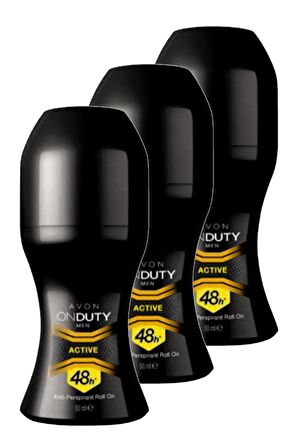 Avon OnDuty Active Erkek Rollon 50 Ml. Üçlü Set