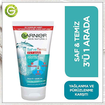 Garnier Saf Temiz 3ü 1 Arada Maske Peeling 150 ml