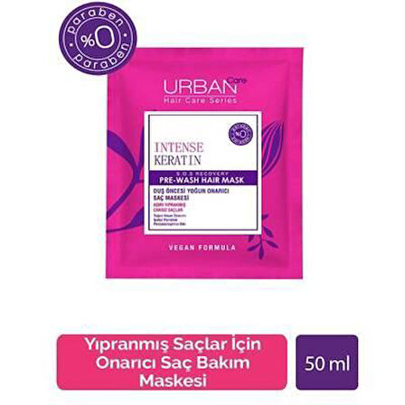 Urban Care Intense Keratin Aşırı Yıpranmış Saçlar Onarıcı Duş Öncesi Saç Bakım Maskesi 50ml