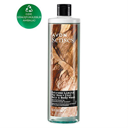 Avon Senses Extreme Limits Erkekler İçin 2'si 1 Arada Saç ve Vücut Şampuanı 500 ml