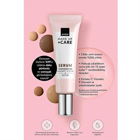 Avon MAKE UP + CARE 3’ü 1 Arada Serum Fondöten 320G