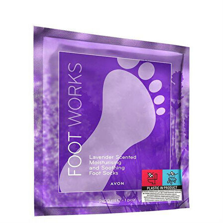 Avon Footworks Lavanta Özlü Ayak Bakım Maskesi 2x20 ml