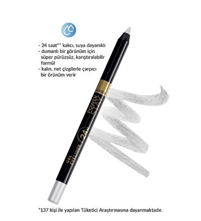 Avon Power Stay Jel Eyeliner Silver Shimmer