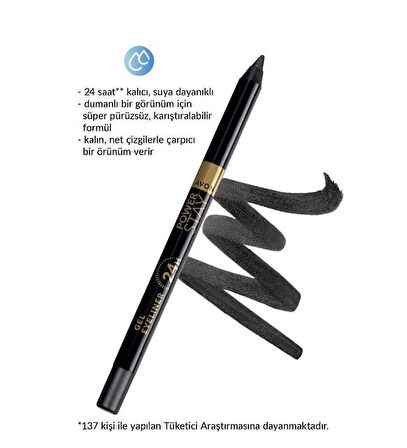 Avon Power Stay Jel Eyeliner Black