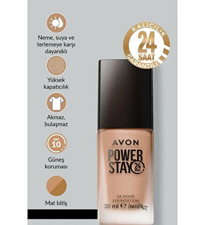 Avon Power Stay Mat Fondöten 30ml. 340N Light Tan