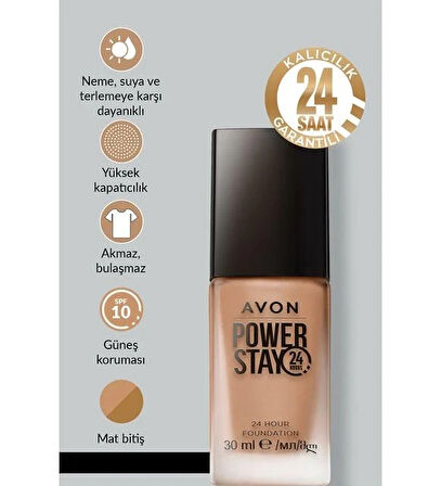 Avon Power Stay Mat Fondöten 30ml. 330P Honey Beige