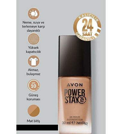 Avon Power Stay Mat Fondöten 30ml. 230N Creamy Natural