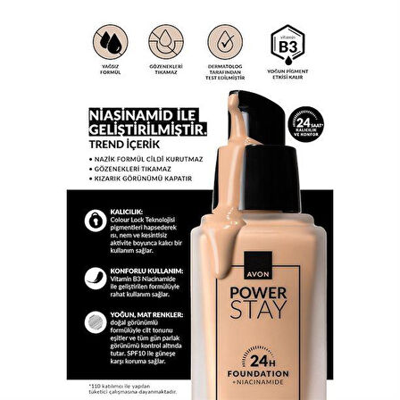 Avon Power Stay Mat Fondöten 30ml. 438P Chocolate