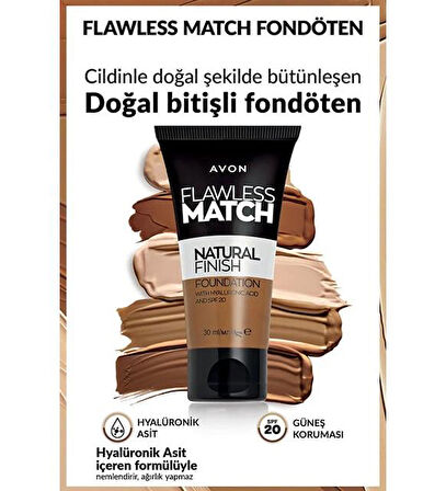 Avon Flawless Match Natural Likit Fondöten Spf20 30ml. 210N Light Beige