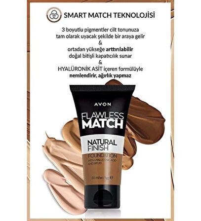 Avon Flawless Match Natural Likit Fondöten Spf20 30ml. 210N Light Beige
