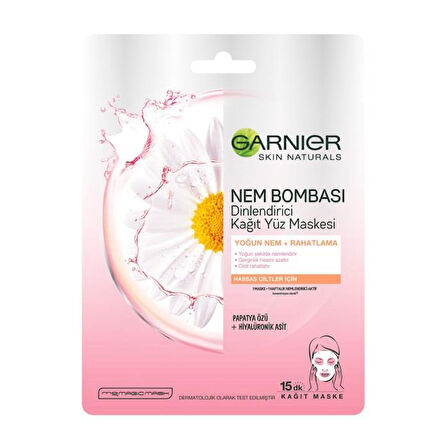 Garnier Nem Bombası Dinlendirici Kağıt Maske 28GR