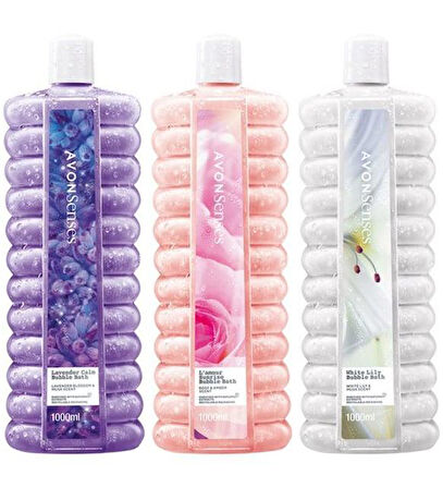 Avon Senses Lavanta,Gül Kehribar,Zambak Kokulu 1 Lt Banyo Köpüğü Seti