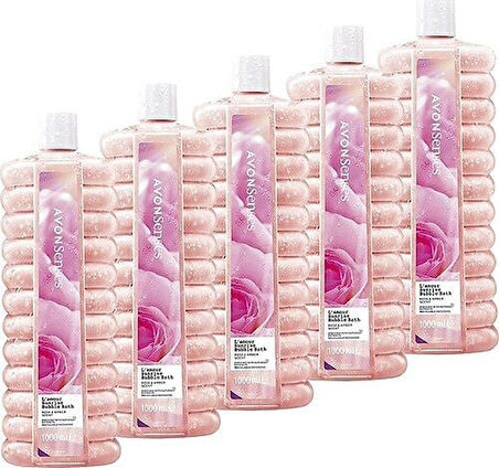 Avon L'amour Sunrise Gül Ve Kehribar Kokulu Banyo Köpüğü 1 Lt. Beşli Set