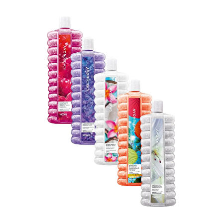 Avon Senses Lavender Calm, Aloha Monoi, Simply Luxurious, Tropical, Raspberry Banyo Köpüğü 1 Lt. Beşli Set