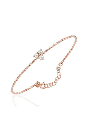 Altın Bilezik - Mini İncili Burgu 14 Ayar Altın Bilezik