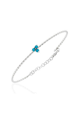 Altın Bilezik - Mini Firuzeli Burgu 14 Ayar Altın Bilezik