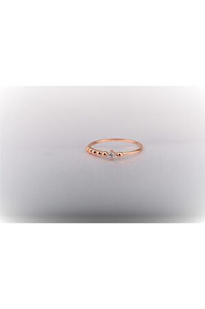 Spor Güverse Tek Taş 14 Ayar Altın Yüzük-Minimal 14 Ayar Altın Hediye Yüzük