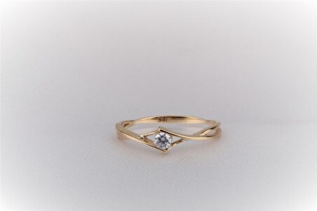 Kadın Sonsuzluk Tek Taş 14 Ayar Altın Yüzük-Hediye Altın Yüzük