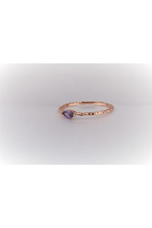 Afrodit Eskitme Mekik Ametist Evlilik Teklifi 14 Ayar Altın Yüzük-Hediye Altın Yüzük