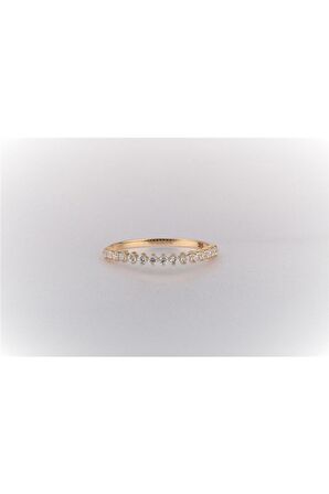 Yarım Tur  Alyans Zirkon Taşlı 14 Ayar Altın Yüzük-Hediye Altın Yüzük