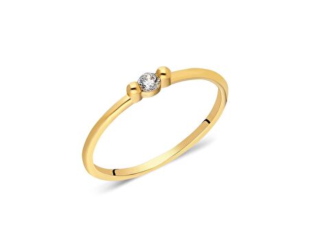 14 Ayar Altın Yüzük 0.20 CT Tek Taş  Altın Yüzük-14 Ayar 0.20 CT Pırlanta Montörü Tek Taş Yüzük