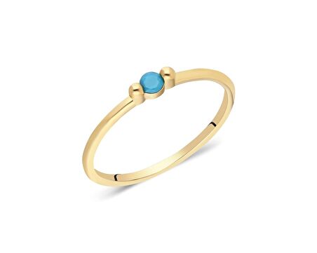 14 Ayar Tek Taş Yüzük-14 Ayar 0,20 CT Tek Taş Firuze Yüzük -14Ayar Tek Taş Evlilik Teklifi Yüzüğü