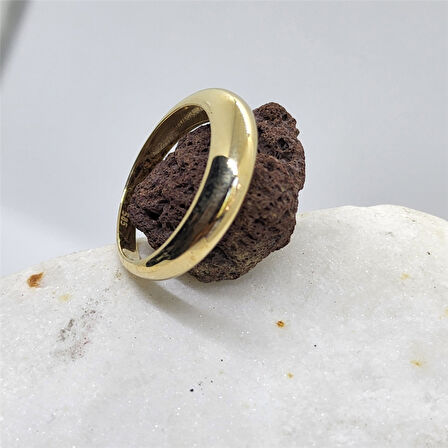 925 Ayar Gümüş Bombeli Modern Alyans-Bombeli Spor Gümüş Yüzük-Hediye 925 Ayar Kadın Gümüş Yüzük